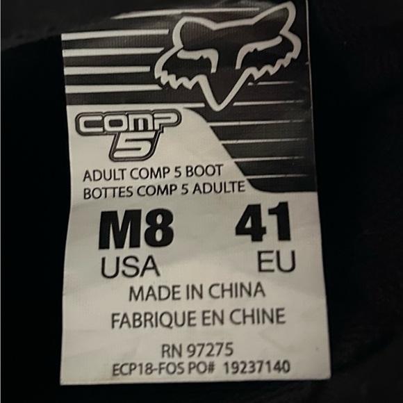 FOX Comp5 Adult Moto Boot - Picture 16 of 16